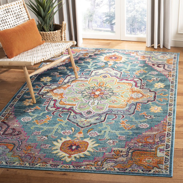 Mistana Gothia Hooked Teal/Green/Orange Rug & Reviews Wayfair.co.uk